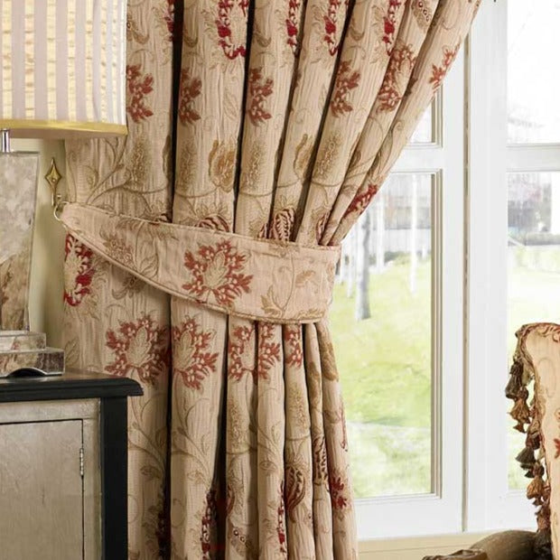 Zurich Floral jacquard Curtains Champagne – Tuck Me Under