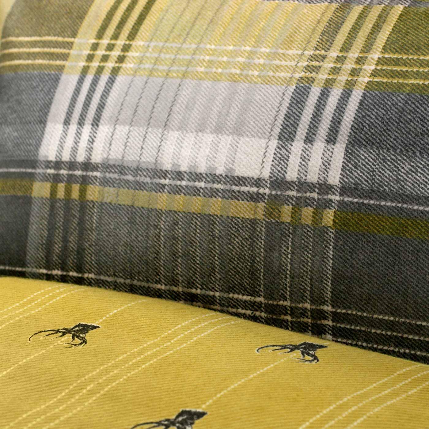 Connolly Check 100% Brushed Cotton Duvet Set Ochre