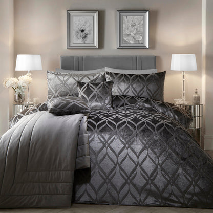 Belfort Velvet Double Duvet Set Slate