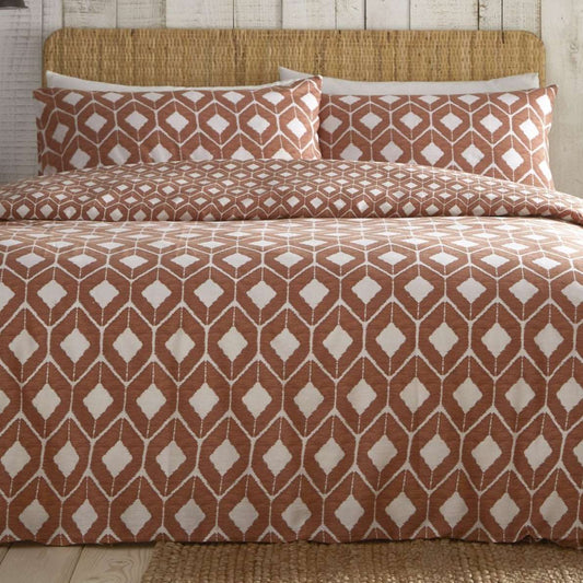 a warm and homely ethnic geometric print, inspired by tribal and native shapes and patterns