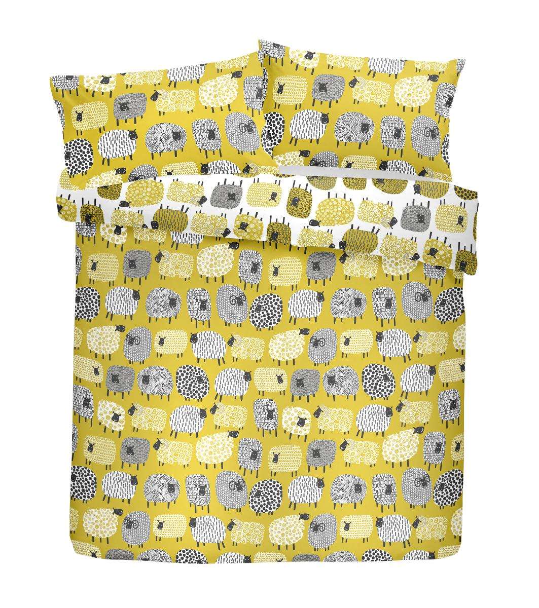 Dotty Sheep Double Duvet Set Ochre