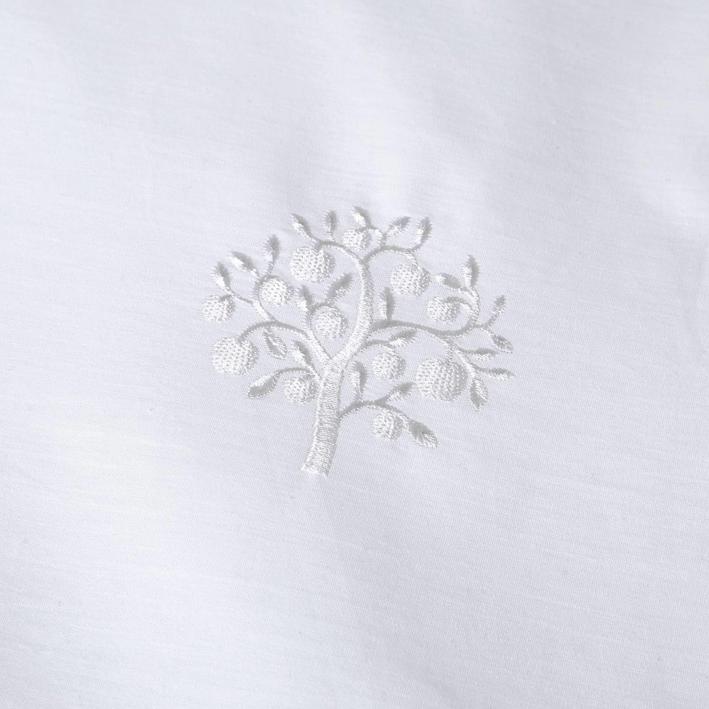 Embroidered Trees Double Duvet Set White