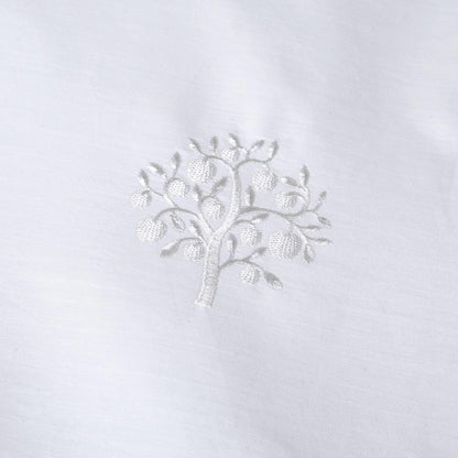 Embroidered Trees Double Duvet Set White