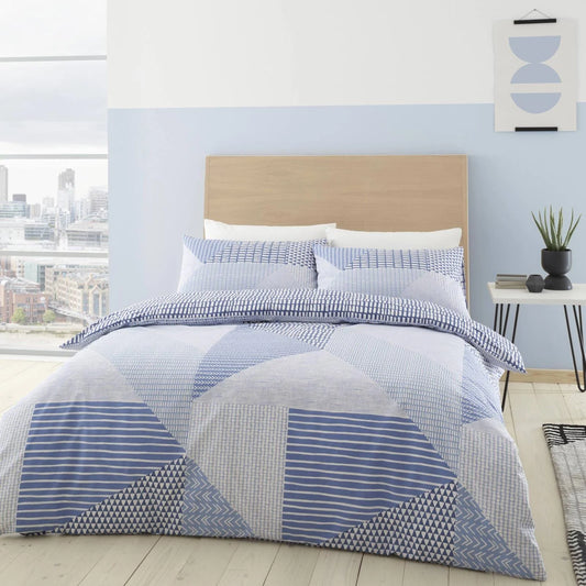 Larson Geo Blue Single duvet set