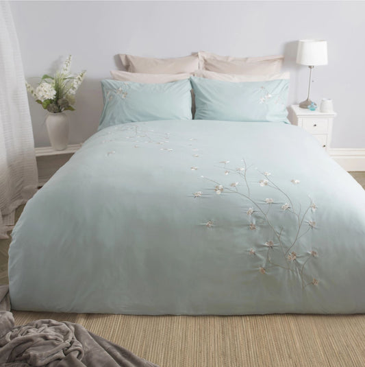 Raeya Double Duvet Set Duck Egg