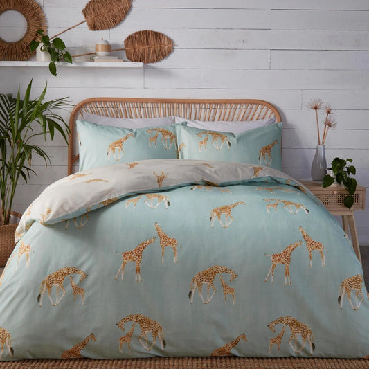 Milo Giraffe Reversible Double Duvet Set